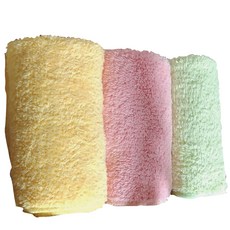 2A產業 柔軟超細纖維廚房毛巾 30 x 40 cm, 黃色,粉紅色,綠色, 3個