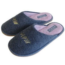 LABELLCO 金色merci刺繡絨毛室內拖鞋, 粉色的