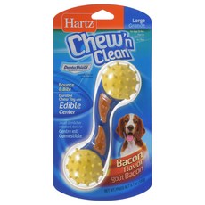 유니참하츠 츄 앤 클린 바운스 & 바이트 애견용 장난감 베이컨맛, 혼합 색상, 1개