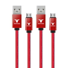 VENTOSA MAX2.4 微型 5 針皮革高速電纜天鵝絨紅色, 2入, 單品, 1m