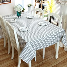 ECODY 三角圖案桌巾, 灰白色, D (140 x 140 厘米)