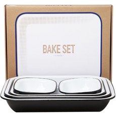 FALCON 獵鷹琺瑯 烤盤黑色 5p 套組, 1套, 4種餐具