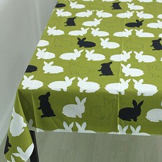 Noland 兔子桌布, 110 x 110 cm, 綠色, 1個
