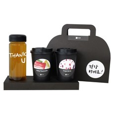 1AM 쥬뗌므 블랜딩 프리미엄 차세트 검은뚜껑, 보틀 + 스티커 THANK U + 루비 캐모마일 3p + 트리플 베리 3p + 패키지 블랙 건강하세요, 1세트