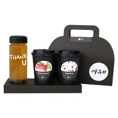 1AM 쥬뗌므 블랜딩 프리미엄 차세트 검은뚜껑, 보틀 + 스티커 THANK U + 루비 캐모마일 3p + 트리플 베리 3p + 패키지 블랙 땡큐, 1세트