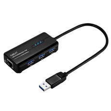 NEXT 外接式 Gigabit 網卡 + USB3.0 3埠集線器組合 NEXT-UH303LAN, 混合色
