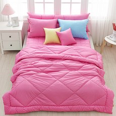 素色衍縫棉被, 亮粉色