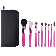 파우치 메이크업 브러쉬 9종 세트, 핑크, 1개