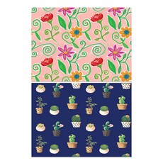 Roem Design 矽膠餐墊 花園 + 多肉盆栽, 混合顏色, 385 x 285 mm, 1個