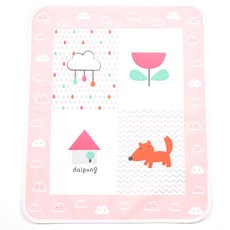 Dalpong 孩童四格印花迷你防水墊, 粉色
