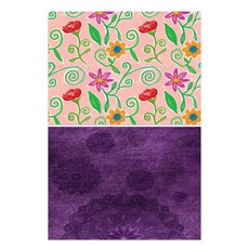 Roem Design 矽膠餐墊 花園 + 紫色, 混合顏色, 385 x 285 mm, 2個