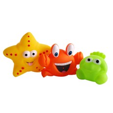 썬앤베이비 신생아용 목욕물총놀이 바다친구들 3종, 혼합 색상, 1개