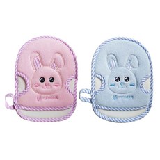 마이래빗 유아용 토끼 목욕 손타올, 핑크, 블루, 2개