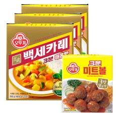 오뚜기 3분 백세카레 매운맛 3p + 3분 미트볼, 1세트, 200g