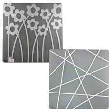 라쉘프 플레이트 테이블 매트 플라워베드 + 밤부, 플라워베드(실버), 밤부(화이트), 38 x 38 cm, 1개