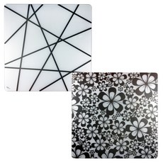 라쉘프 플레이트 테이블 매트 밤부 + 플라워, 블랙, 38 x 38 cm, 1개