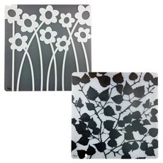 라쉘프 플레이트 테이블 매트 플라워베드 + 비치리프, 플라워베드(화이트), 비치리프(블랙), 38 x 38 cm, 1개
