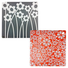 라쉘프 플레이트 테이블 매트 플라워베드 + 플라워, 플라워베드(화이트), 플라워(레드), 38 x 38 cm, 1개