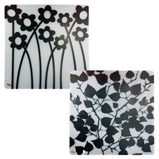 라쉘프 플레이트 테이블 매트 플라워베드 + 비치리프, 블랙, 38 x 38 cm, 1개