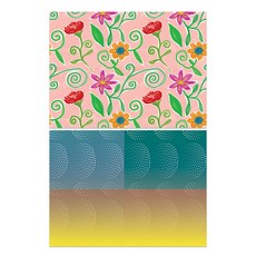 羅恩設計 矽膠餐墊 花園 + 點點之旅, 混合顏色, 385 x 285 mm, 2個