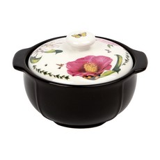 로얄에식스 대장미 내열냄비 2호, 15.3cm, 블랙, 1개