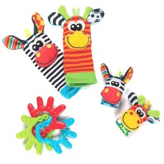 playgro 培高 禮盒裝手帶腳帶搖鈴7件組, 混色