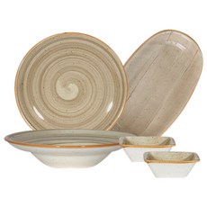 BONA 義大利麵餐具套組地形, 1組, 義大利麵盤(27cm)+圓盤(21cm)+橢圓盤(24cm)+碟子(8cm) 2入