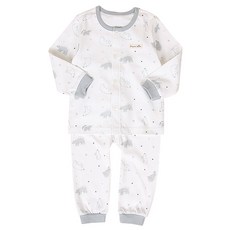 Organic Boom 白熊印花孩童長袖睡衣+長褲