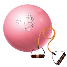 바디스컬쳐 헬로키티짐볼 + 바디튜빙밴드 세트, 핑크, 블랙 + 오렌지