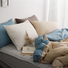 CléMENCE 素色被套+枕頭套, 米色+金索拉