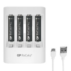 지피 리싸이코 프로 AAA 충전지 800mAh GP85AAAHCB 4p + USB 충전기 U411, 1세트