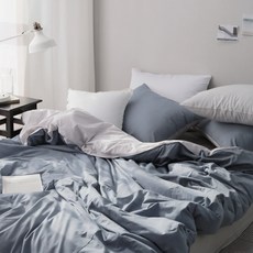 CléMENCE Sky Bio 素色被套+枕頭套, 空+淺灰