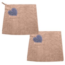 리빙팝 블랙하트 주방오일수건, 브라운, 2개입