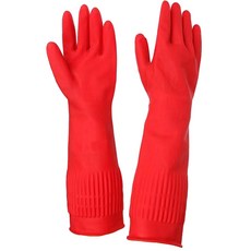 리빙팝 가정용 라텍스 빨간고무장갑, 1개, 대(L)