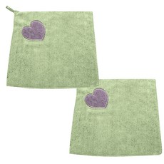 리빙팝 블랙하트 주방오일수건, 그린, 2개입