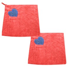 리빙팝 블랙하트 주방오일수건, 레드, 2개입