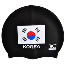AQUWIN 一般用矽膠泳帽 SP TAEGEUKEI, 黑色