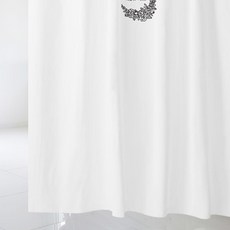 復古風浴簾+塑膠掛鉤 12入 vsc25, 1套