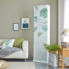 PRIELLE 葉子圖案直立式冷氣方形防塵罩, 綠色