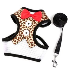 諾蘭德 蝴蝶結胸背帶組 L, 1套, 豹紋