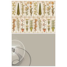 Roem Design 矽膠餐墊 花朵圖案 花園 + 留白, 混合顏色, 385 x 285 mm, 2個