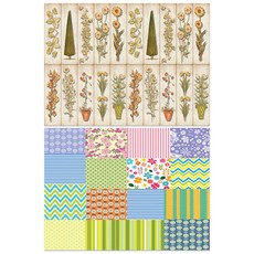 羅恩設計 矽膠餐墊 花朵圖案花園 + 人造花, 混色, 385 x 285 mm, 2個