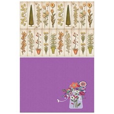 Roem Design 矽膠餐墊 花朵圖案 花園 + 玻璃花瓶, 混合顏色, 385 x 285 mm, 2個