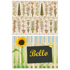 Roem Design 矽膠餐墊 花朵圖案 花園 + 向日葵1, 混合顏色, 385 x 285 mm, 1個