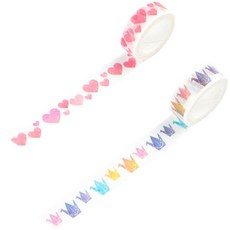 Life Point 水彩感紙膠帶 愛心 + 紙鶴, 愛心, 紙鶴, 1套