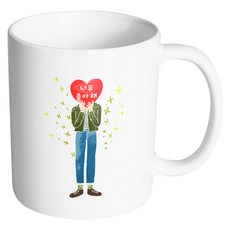 HAND-FACTORY Sweet Boy 非常喜歡你 馬克杯, 內部白色, 1個