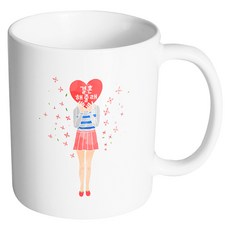 HAND-FACTORY Sweet Girl 馬克杯 330ml, 1個, 跟我結婚吧 + 內部白色