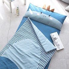 데코뷰 리틀다이노 알러지케어 낮잠이불세트 베개솜포함, 이불(블루 + 연그레이 + 민트 + 오렌지), 패드(블루 + 연그레이), 베개(블루 + 민트)