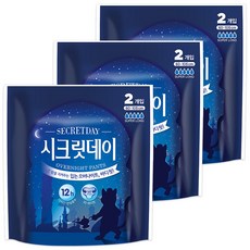 시크릿데이 입는 오버나이트 생리대 팬티형, 대형, 2개입, 3개