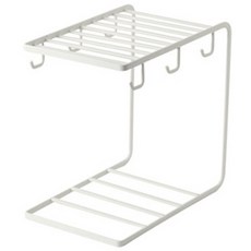 블럭마트 주방 2단 접시정리 컵걸이, 화이트, 1개